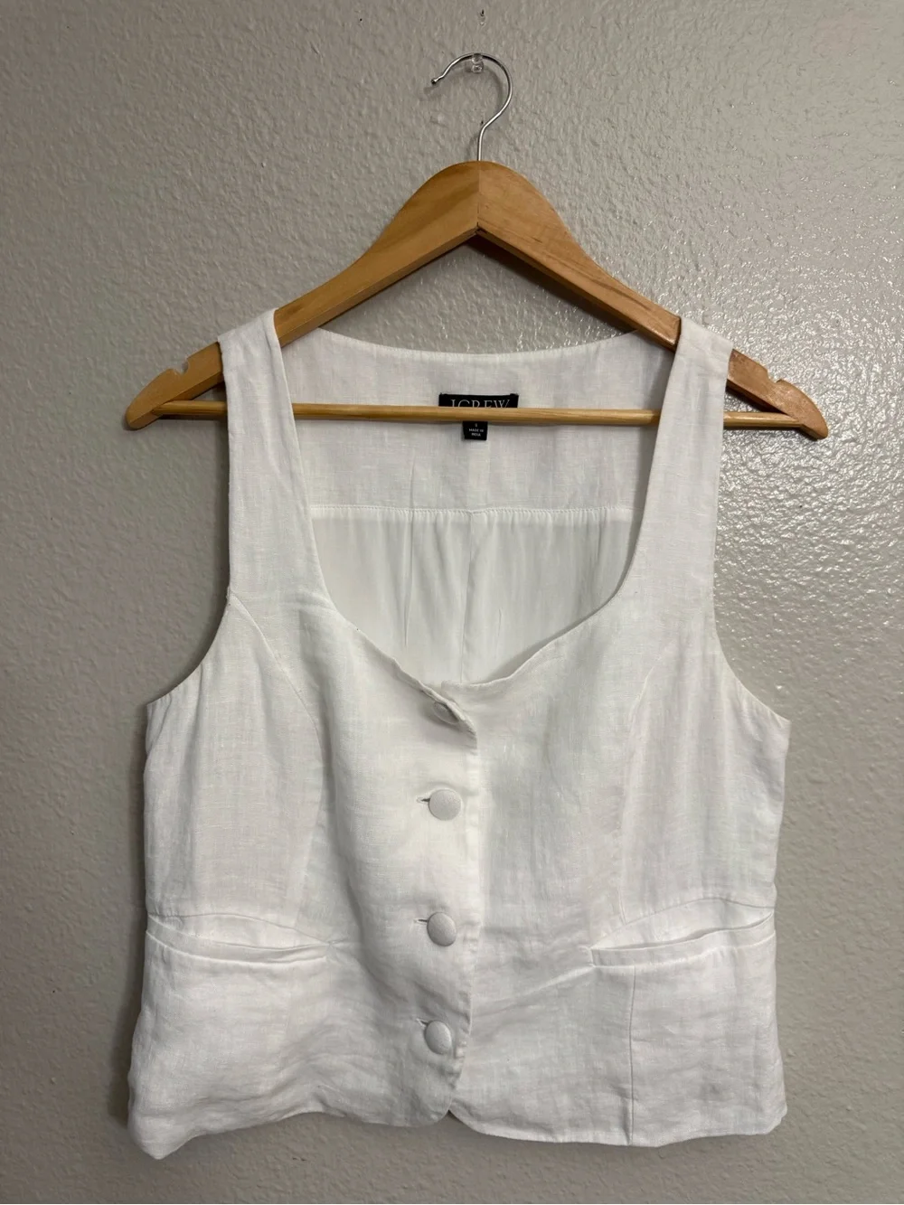 J.Crew Scoopneck 100% linen vest